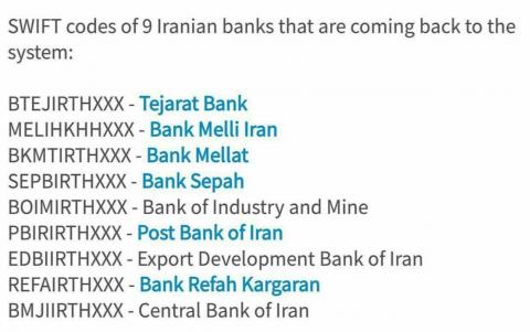 تأییدیه اتصال بانکهای ایرانی بهسوئیفت